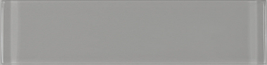 Metro 3"x12" Glass Subway Tile,Glossy Pebble Gray, Sample