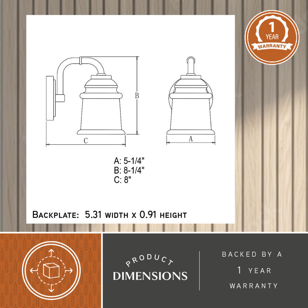 Vaxcel Toledo 1-LT Black Industrial Bathroom Vanity W0348 - Matte Black