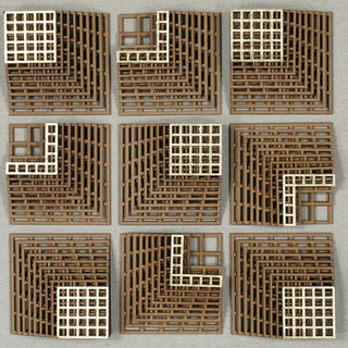 Abstract 3D Wood Carving Shadow Box Wall DÃ©cor