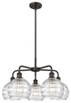 Athens Deco Swirl 5-Light 26" Stem Chandelier, Oil Rubbed Bronze, Clear