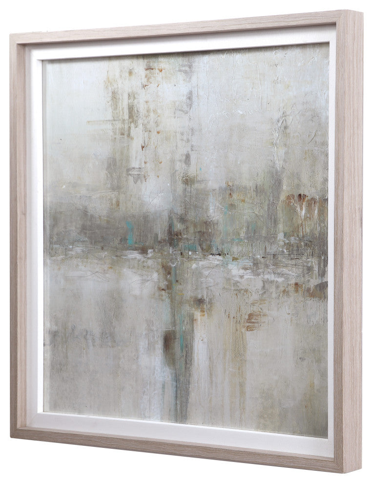 Uttermost Essence Modern MDF Wood and Paper Abstract Framed Print in Gray