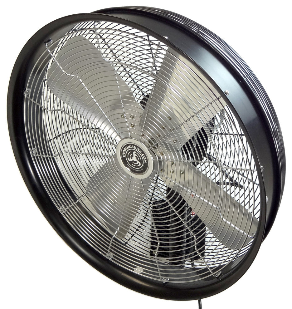 Outdoor Wall Mount Fan, Black, 26x26