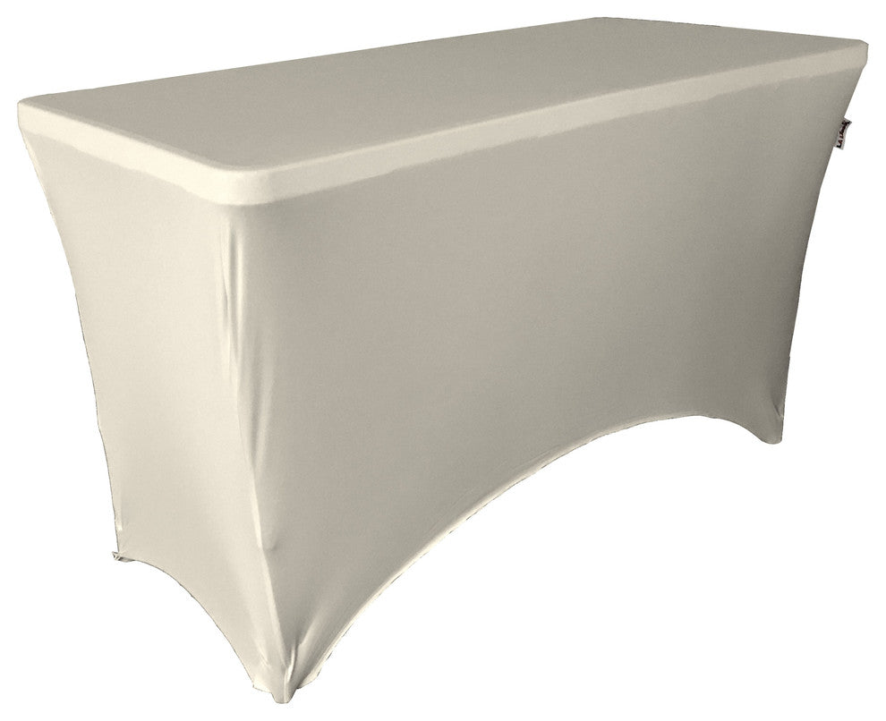 LA Linen Rectangular Spandex Table Cover, White, 48"x30"x30"