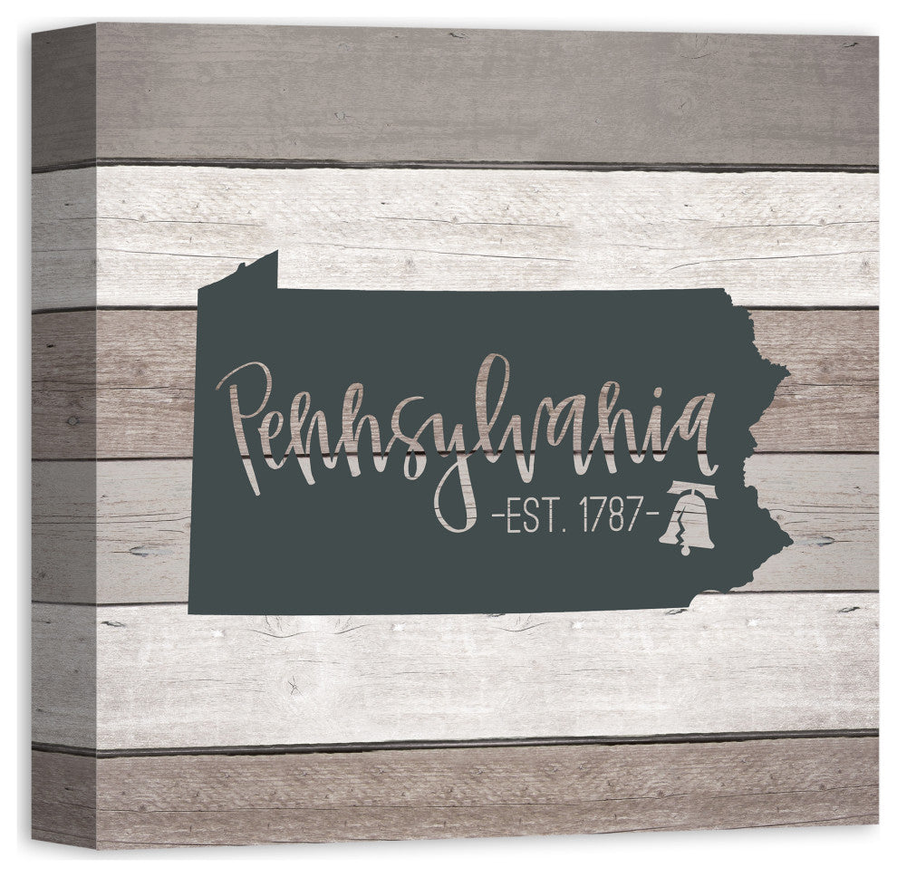Pennsylvania Established 16x16 Canvas Wall Art