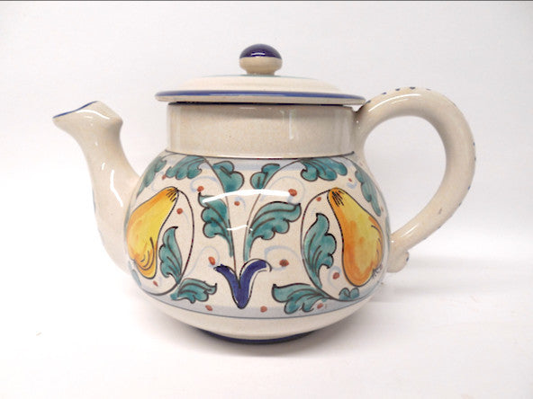 Deruta Ceramiche Sberna Frutta Pears Tea Set with Teapot and Cream and Sugar