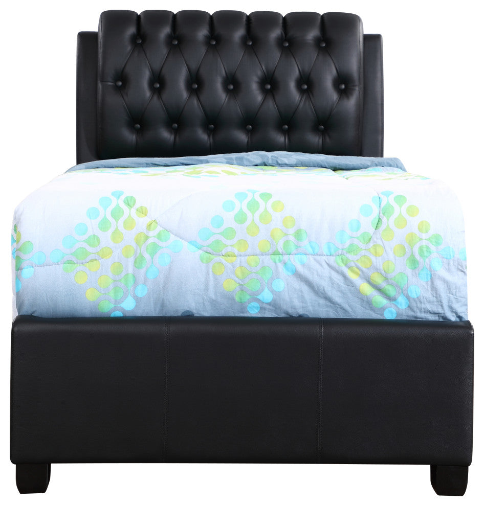 Bed, Black, Twin