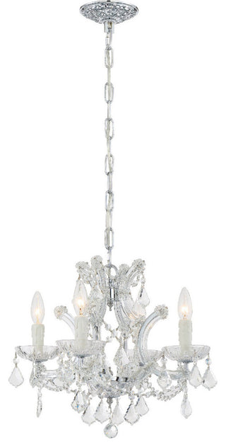 Crystorama 4474-CH-CL-I, 4-Light Mini Chandelier, Polished Chrome