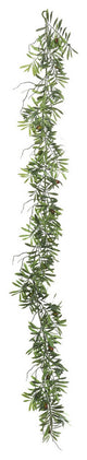 6' Green Olive Hill Garland