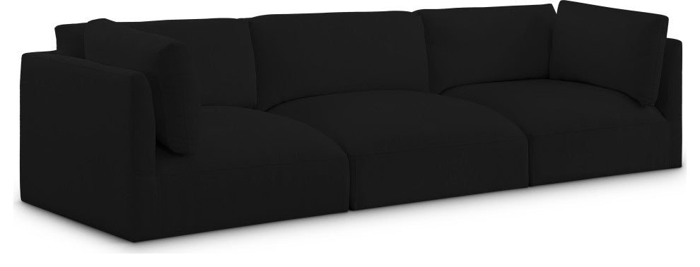 Ease Fabric Upholstered Modular Sofa, Black