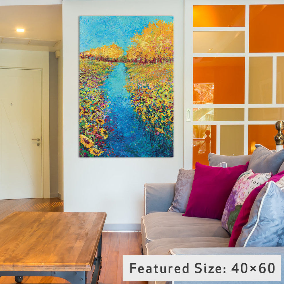 "Sunflower Triptych Panel II" by Iris Scott, 26"x18"x1.5"