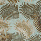3' X 5' Aqua Fern Leaves Wool Area Rug