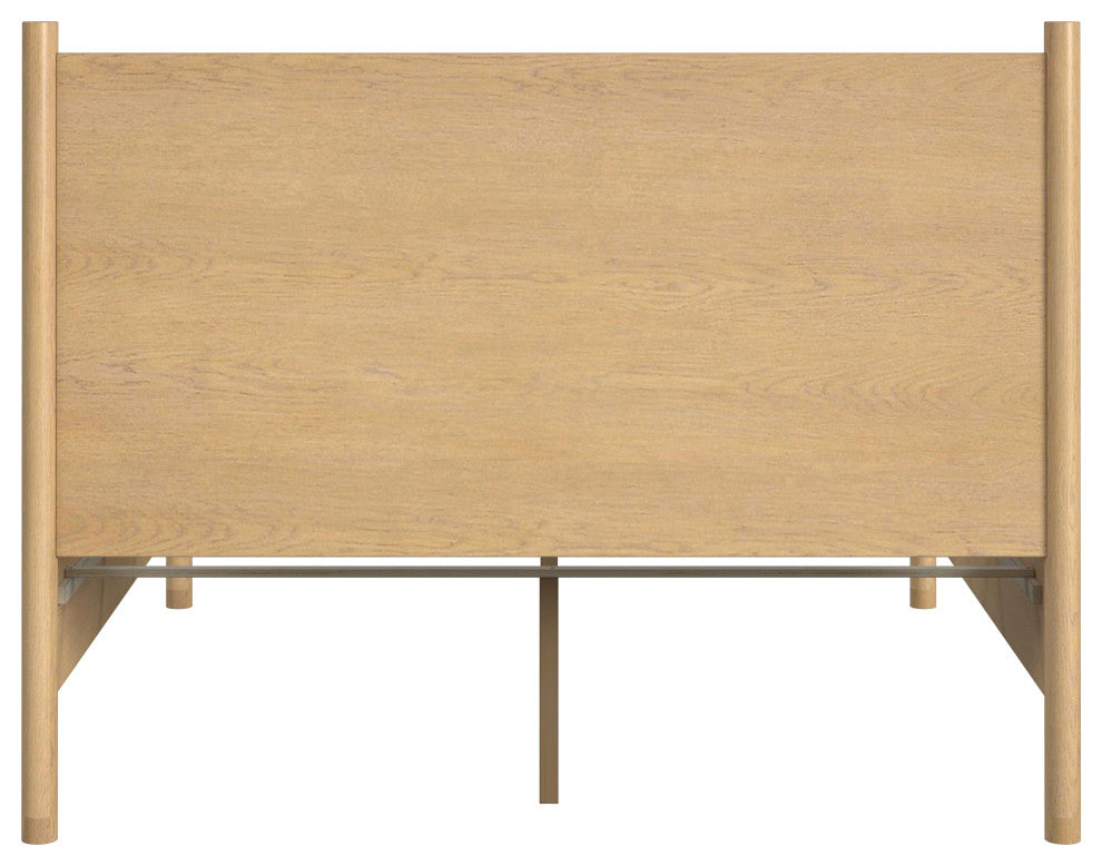 Lennon Rounded Leg Bed, Light Brown, Queen