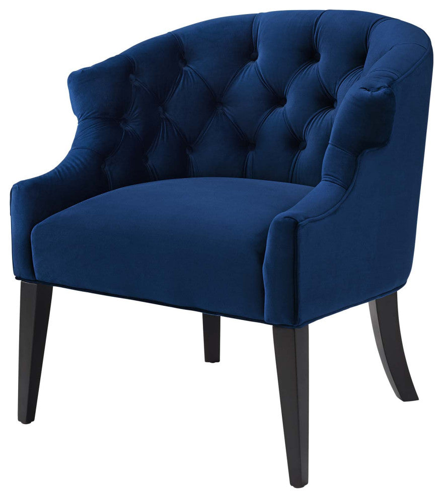 Armchair Accent Chair, Set of 2, Velvet, Blue Navy, Modern, Lounge Hospitality