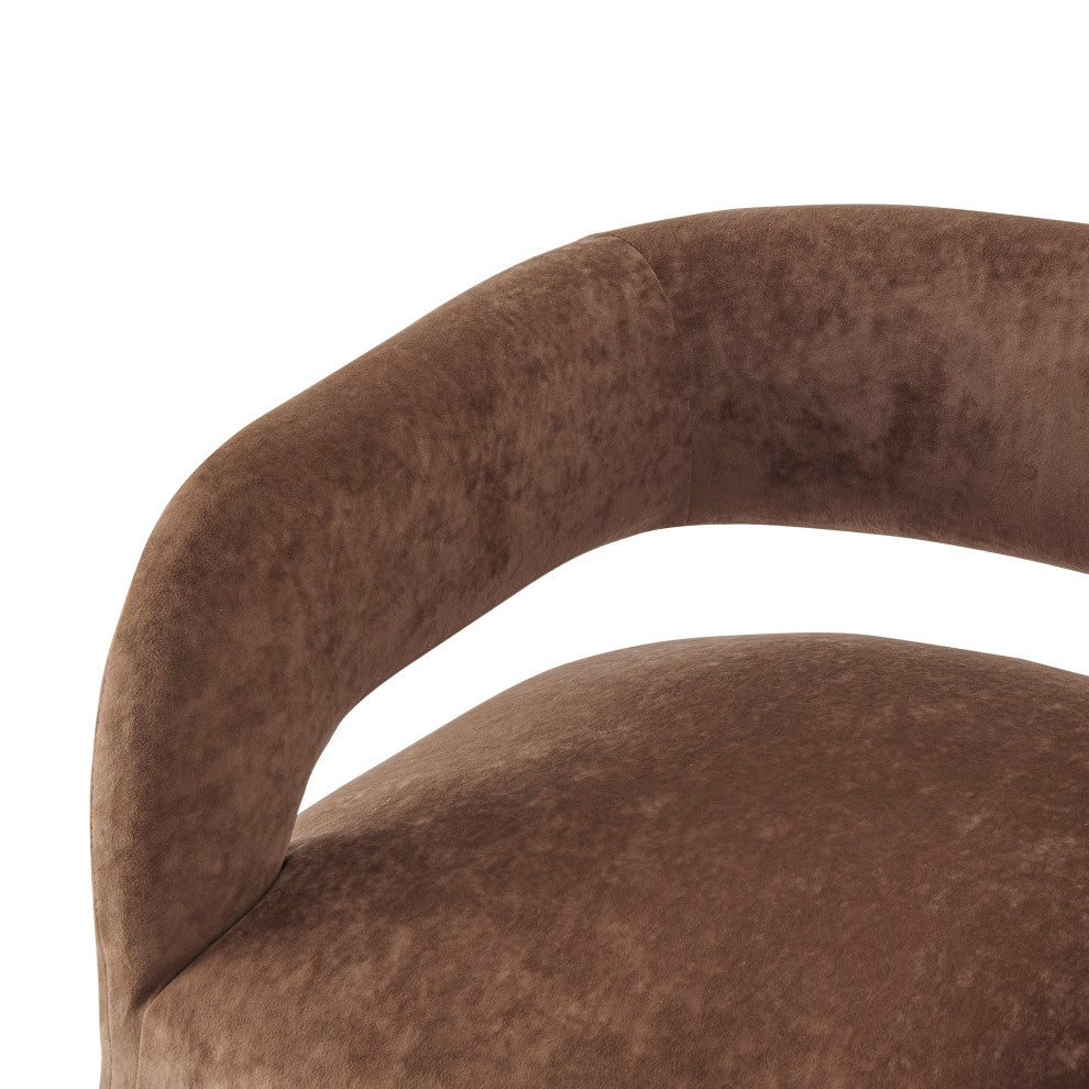 Lauryn Velvet Dining Side Chair, Dainty Brown