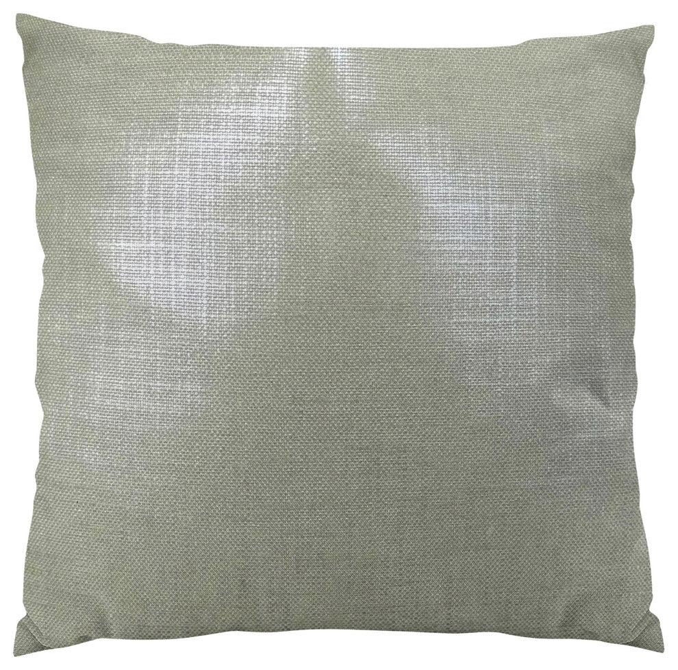 Plutus Glazed Linen Steel Handmade Throw Pillow, Double Sided 18"x18"