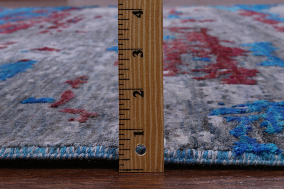 8' 1" X 10' 0" Handmade Wool & Silk Abstract Rug - Q13499