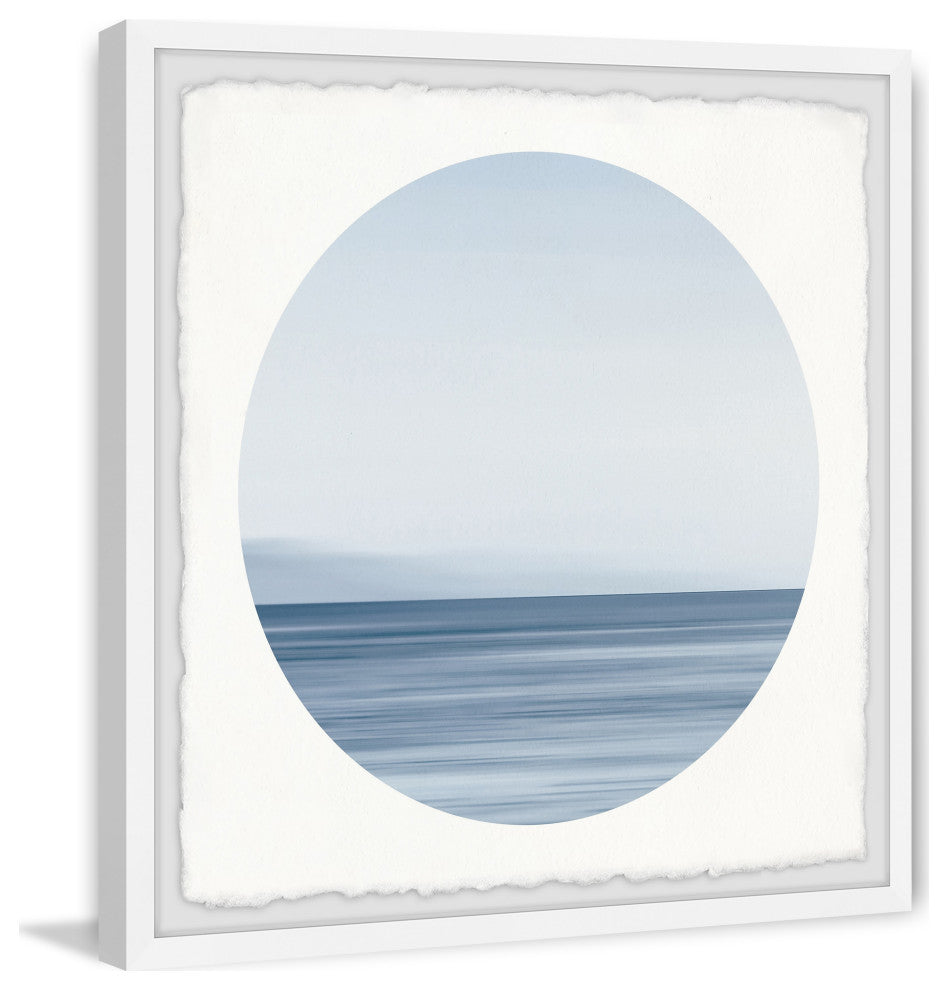 "Calm Blue Ocean" Framed Painting Print, 32x32