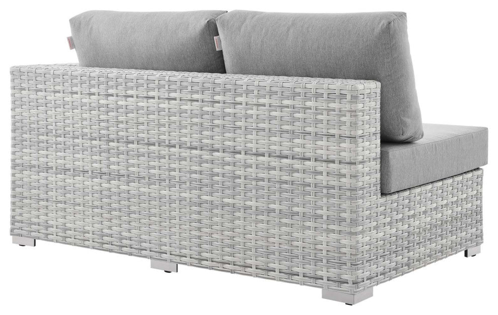 Convene Outdoor Patio Left-Arm Loveseat Light Gray Gray