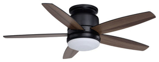 Armon Flush Mount 44" Ceiling Fan With LED Light Kit and Remote, Black