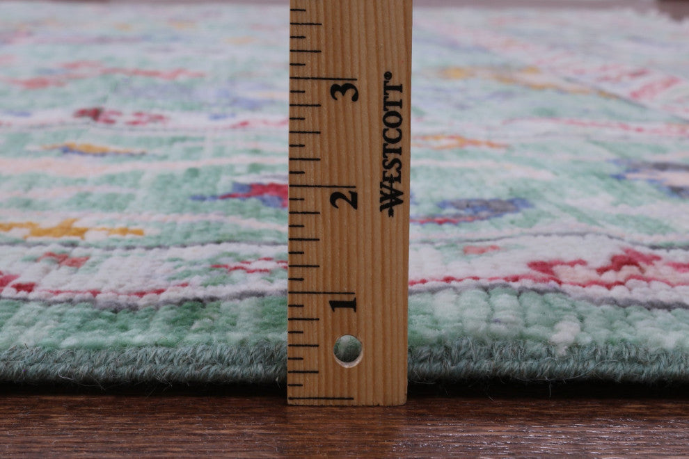 9' Square Handmade Turkish Oushak Wool Rug - Q13364