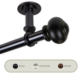 Dani Ceiling 1" Curtain Rod/Room Divider, Black, 48-84"