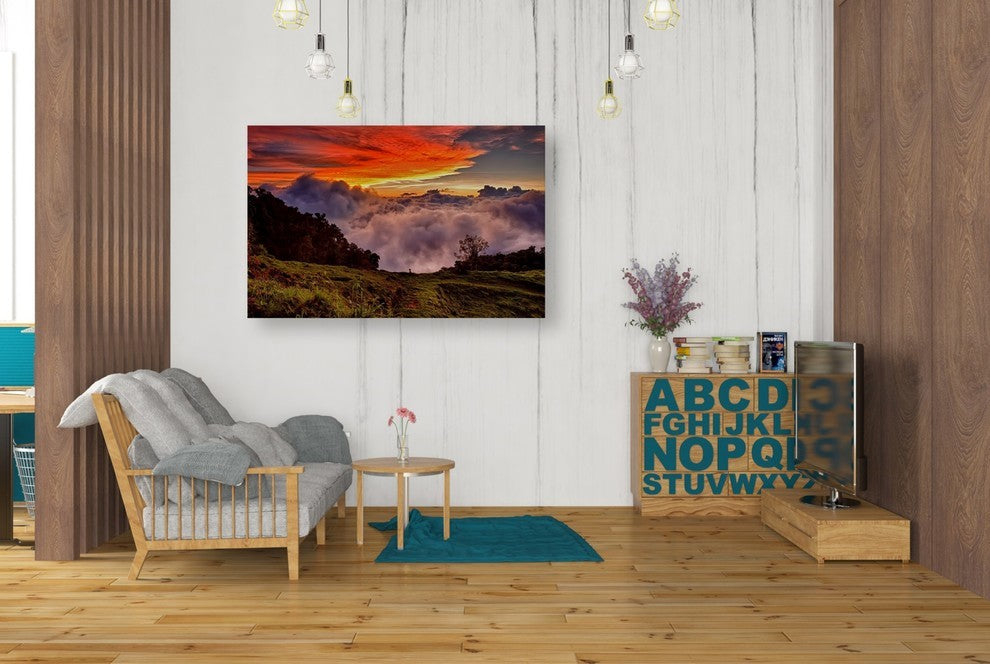 Epic Graffiti "Valley Clouds at Sunset" Giclee Canvas Wall Art, 26"x40"