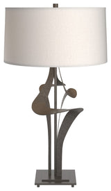 Antasia Table Lamp, Dark Smoke, Flax Shade