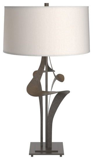 Antasia Table Lamp, Dark Smoke, Flax Shade