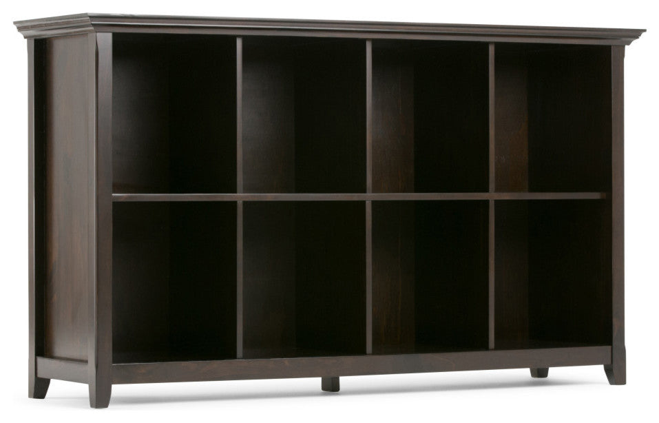 Amherst Solid Wood 8 Cube Storage Sofa Table, Hickory Brown