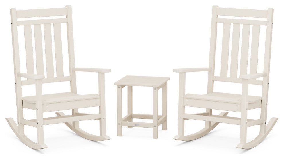 Estate 3-Piece Rocking Chair Set, Long Island 18" Side Table, Sand