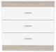 Cambridge Dresser with 3 Drawers, White/ Light Gray