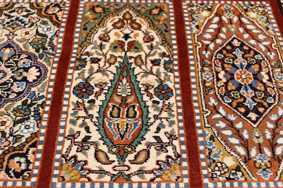 6'x4' Red Tabriz Pure Silk Area Rug Carpet Tree of Life Oriental Hand Knotted