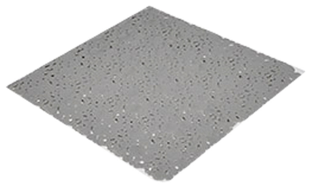Bubbles Non-Slip Square Shower Mat 20"³L X 20"³W, Pearly Grey