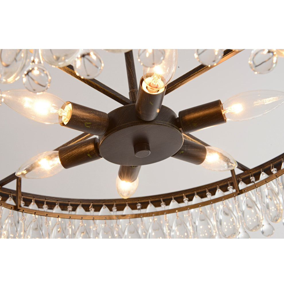 Catherine Antique Black Finish Crystal 6-light Chandelier