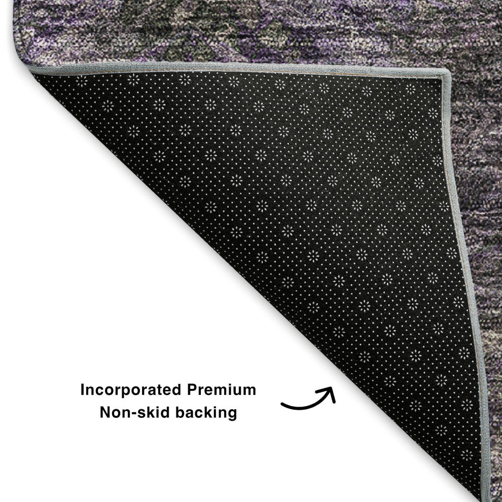 Premium Machine Washable Mayfield AMF590 Purple 5' x 7'6" Rug