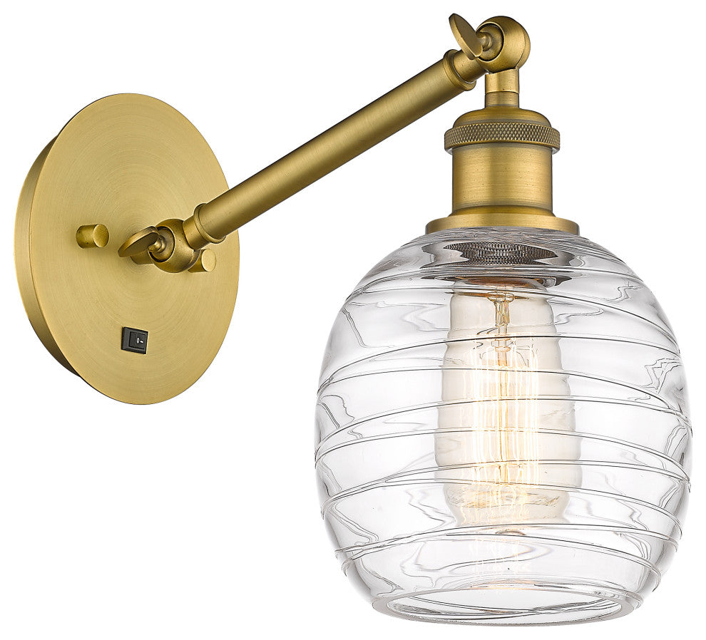 Innovations 317-1W-BB-G1013 1-Light Sconce, Brushed Brass