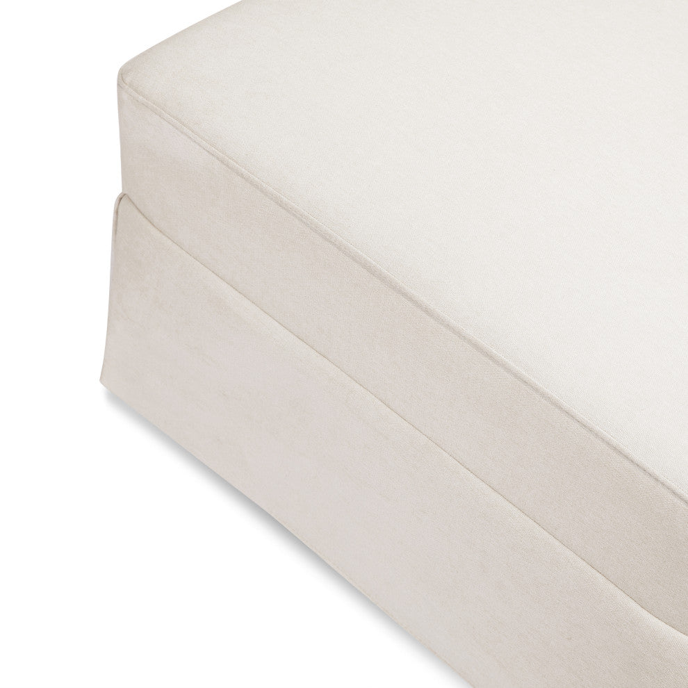 Crawford Gliding Ottoman, Performance Cream Eco-Weave