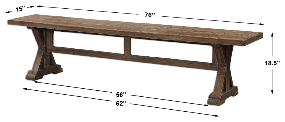 Uttermost Stratford Salvaged Wood Bench