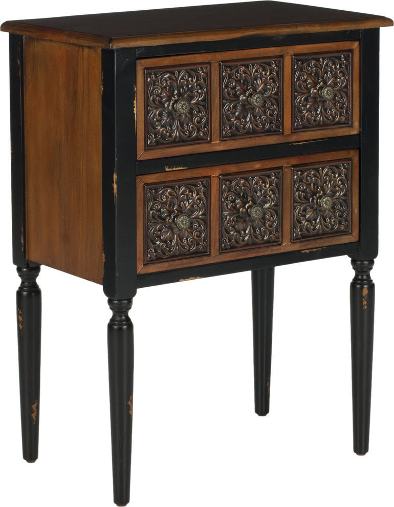 Safavieh Kenneth 2-Drawer Side Table, Dark Brown