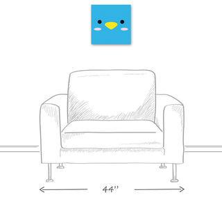 Blue Bird Face 12x12 Canvas Wall Art