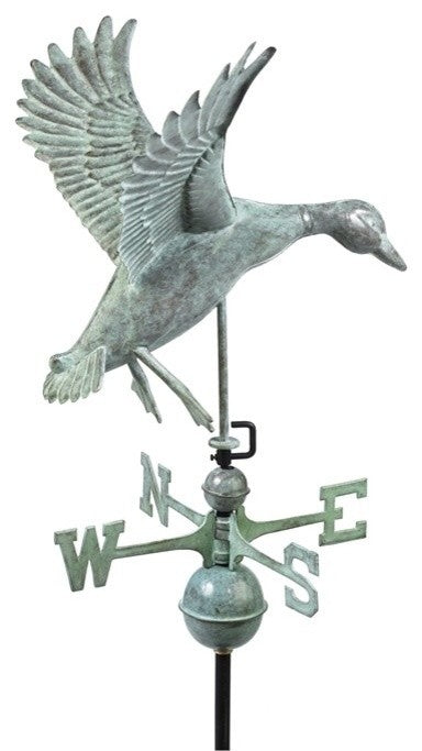 Landing Duck Weathervane, Blue Verde Copper