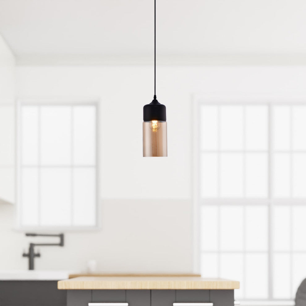 Lazzur Besbre 1 Light 5" Matte Black Pendant