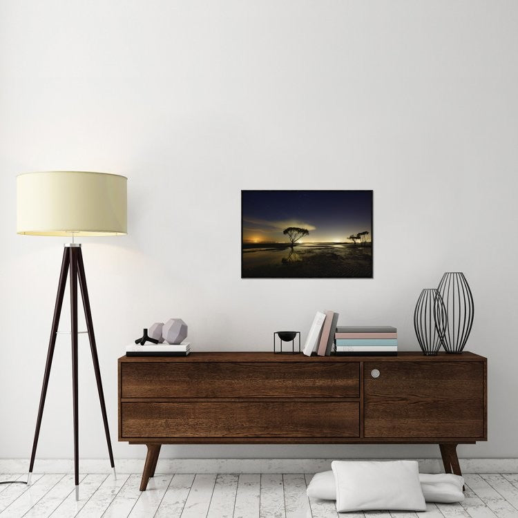 "Moonrise" Framed Canvas Giclee by Mel Brackstone, 31x21"