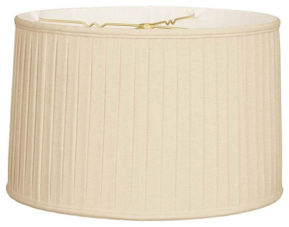 Shallow Drum Side Pleat Basic Lampshade, Beige