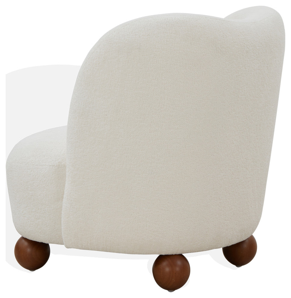 Safavieh Couture Rodolfo Boucle Accent Chair, Ivory/Natural