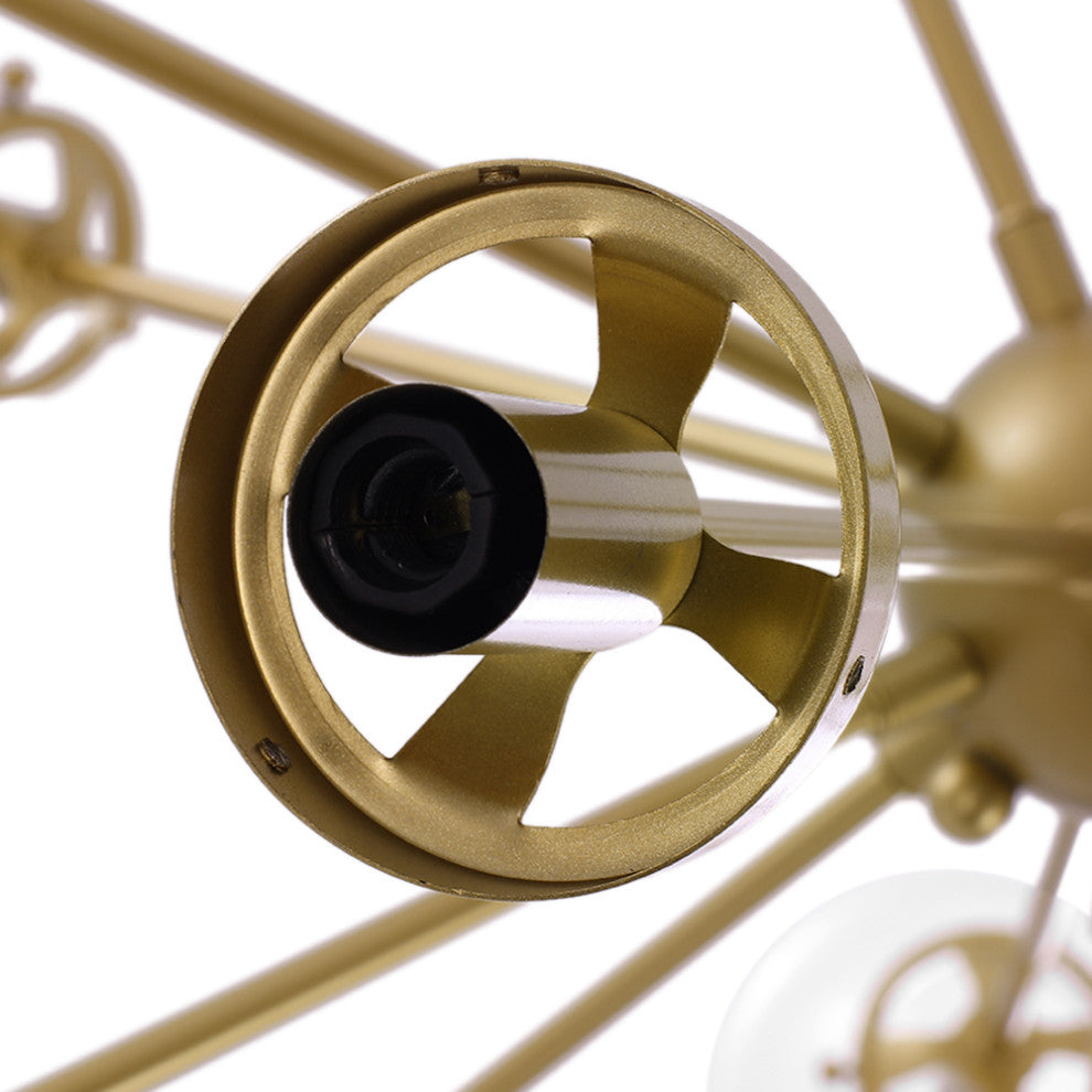 12-Light Modern Bubble Sputnik Chandelier, Brass