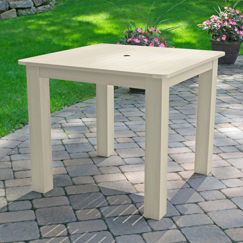 Square 42x42 Counter Dining Table, Weathered Acorn, Whitewash