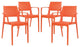 Modern Orange Astute Dining Set Set of 4