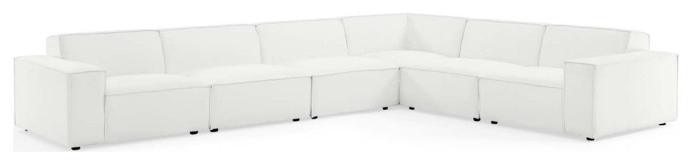 Modular Sectional Sofa Set, White, Fabric, Modern, Lounge Hotel Hospitality