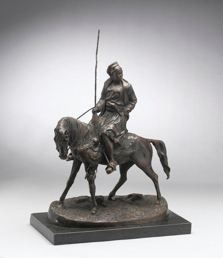 Ferguson Bronze African Herder on Horse Statue, Bronze